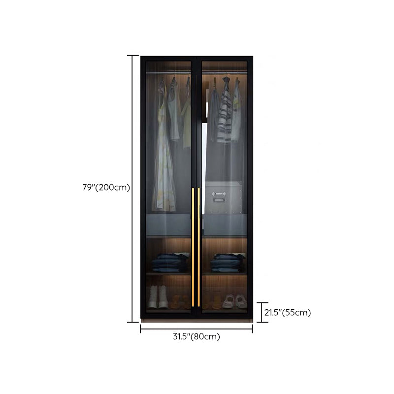 Modern Style Wooden Wardrobe Bedroom Wardrobe Closet with Garment Rod