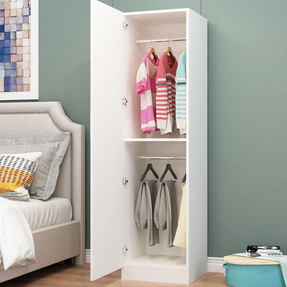 Modern Wardrobe Cabinet With Shelves Engineered Wood Wardrobe Closet 16"L x 16"W x 71"H White Clearhalo 'Armoires & Wardrobes' 'armoires_wardrobes' 'Bedroom Furniture' 'furn' 'furn_armoires_wardrobes' 'Furniture' 6107426