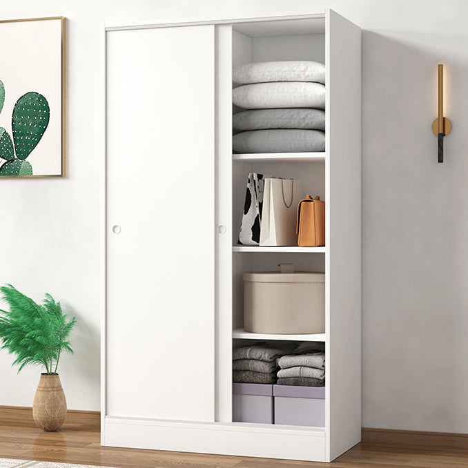 Modern Wardrobe Cabinet With Shelves Engineered Wood Wardrobe Closet 31"L x 20"W x 71"H White Clearhalo 'Armoires & Wardrobes' 'armoires_wardrobes' 'Bedroom Furniture' 'furn' 'furn_armoires_wardrobes' 'Furniture' 6107427