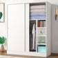 Modern Wardrobe Cabinet With Shelves Engineered Wood Wardrobe Closet 63"L x 20"W x 71"H White Clearhalo 'Armoires & Wardrobes' 'armoires_wardrobes' 'Bedroom Furniture' 'furn' 'furn_armoires_wardrobes' 'Furniture' 6107436
