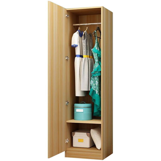 Modern Wardrobe Cabinet With Shelves Engineered Wood Wardrobe Closet 16"L x 16"W x 71"H Natural Clearhalo 'Armoires & Wardrobes' 'armoires_wardrobes' 'Bedroom Furniture' 'furn' 'furn_armoires_wardrobes' 'Furniture' 6107447