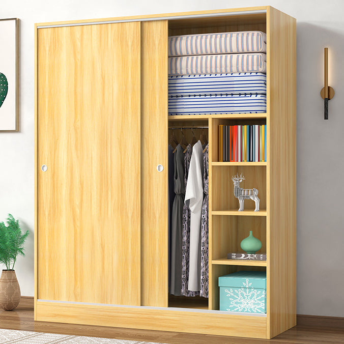 Modern Wardrobe Cabinet With Shelves Engineered Wood Wardrobe Closet Clearhalo 'Armoires & Wardrobes' 'armoires_wardrobes' 'Bedroom Furniture' 'furn' 'furn_armoires_wardrobes' 'Furniture' 6107454