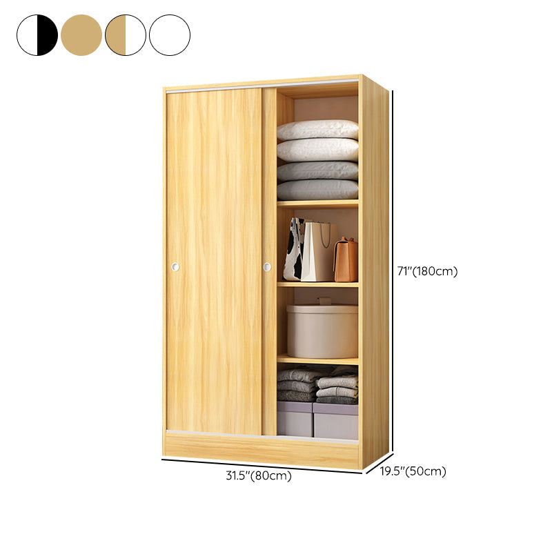 Modern Wardrobe Cabinet With Shelves Engineered Wood Wardrobe Closet Clearhalo 'Armoires & Wardrobes' 'armoires_wardrobes' 'Bedroom Furniture' 'furn' 'furn_armoires_wardrobes' 'Furniture' 6107462