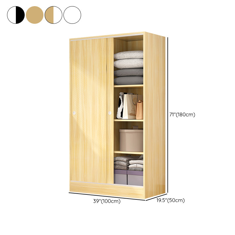 Modern Wardrobe Cabinet With Shelves Engineered Wood Wardrobe Closet Clearhalo 'Armoires & Wardrobes' 'armoires_wardrobes' 'Bedroom Furniture' 'furn' 'furn_armoires_wardrobes' 'Furniture' 6107463
