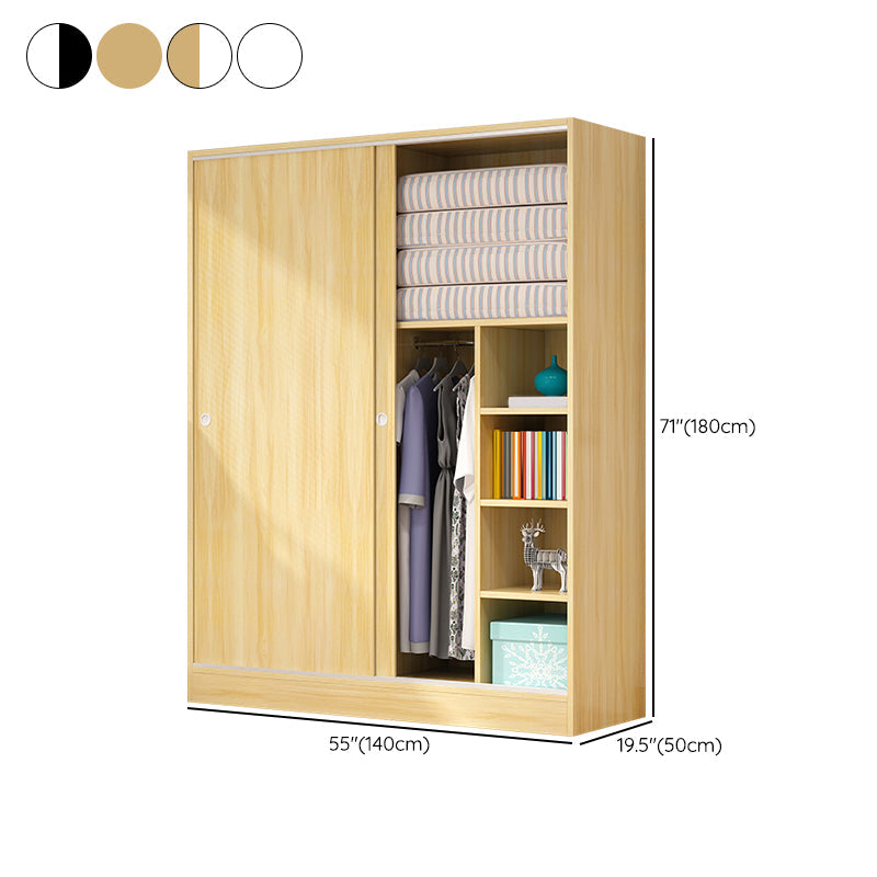 Modern Wardrobe Cabinet With Shelves Engineered Wood Wardrobe Closet Clearhalo 'Armoires & Wardrobes' 'armoires_wardrobes' 'Bedroom Furniture' 'furn' 'furn_armoires_wardrobes' 'Furniture' 6107465