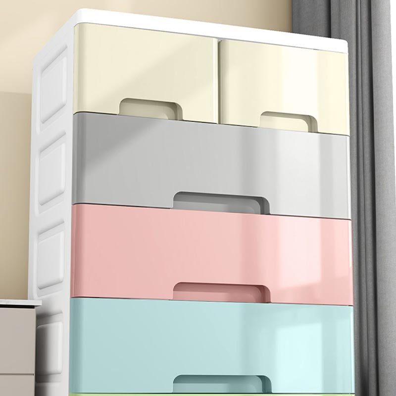 Modern Storage Cabinet with Drawer Plastic Wardrobe Armoire for Home