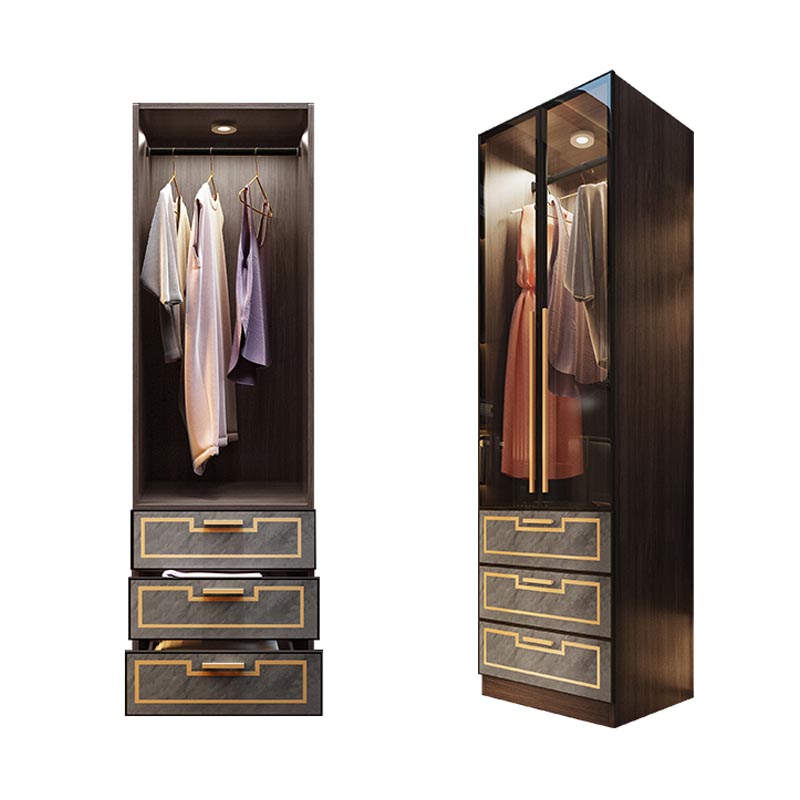 Mobile per finitura a specchio con porte di vetro grigio mobile per interni contemporanei