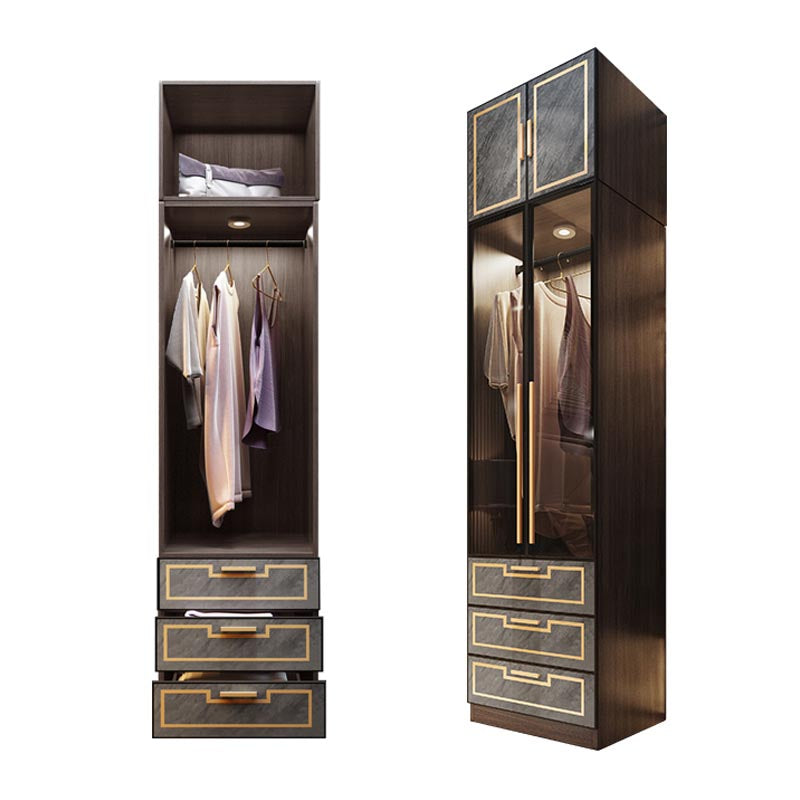 Mobile per finitura a specchio con porte di vetro grigio mobile per interni contemporanei