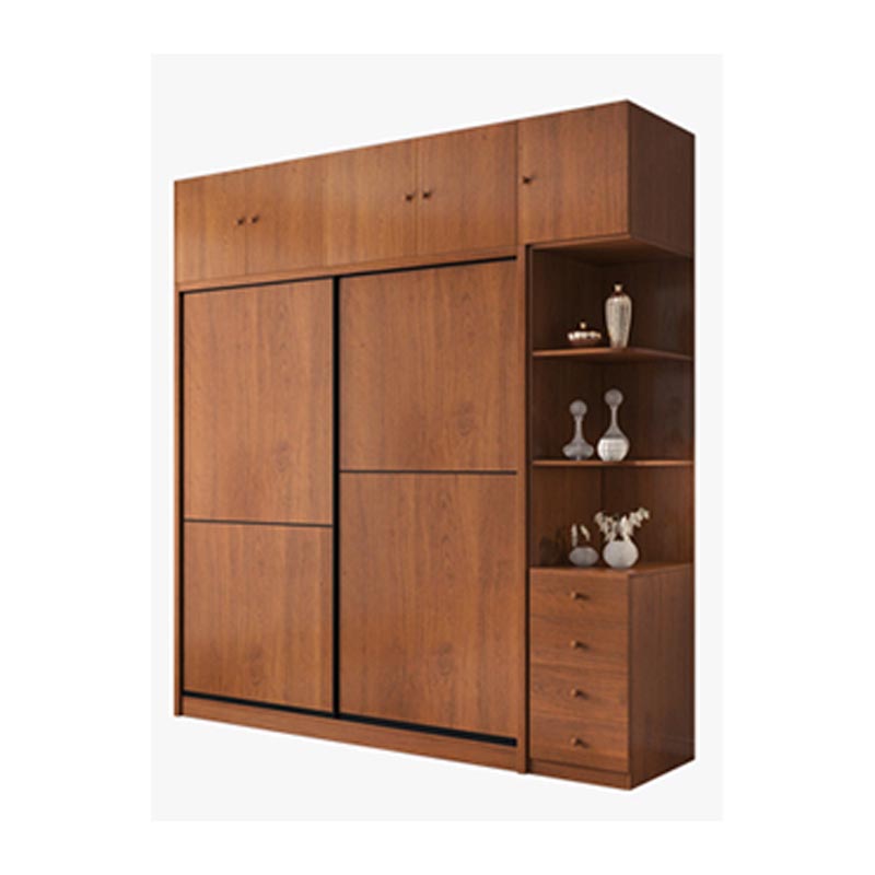 Brown Manufactured Wood Wardrobe Traditional Cabinet with Sliding Doors Clearhalo 'Armoires & Wardrobes' 'armoires_wardrobes' 'Bedroom Furniture' 'furn' 'furn_armoires_wardrobes' 'Furniture' 6107562