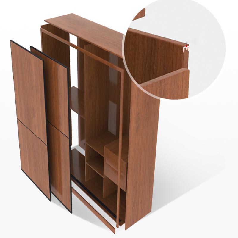 Brown Manufactured Wood Wardrobe Traditional Cabinet with Sliding Doors Clearhalo 'Armoires & Wardrobes' 'armoires_wardrobes' 'Bedroom Furniture' 'furn' 'furn_armoires_wardrobes' 'Furniture' 6107565