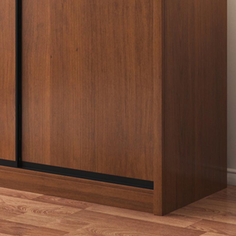 Brown Manufactured Wood Wardrobe Traditional Cabinet with Sliding Doors Clearhalo 'Armoires & Wardrobes' 'armoires_wardrobes' 'Bedroom Furniture' 'furn' 'furn_armoires_wardrobes' 'Furniture' 6107568