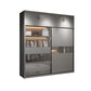 Modern Style Glass Wardrobe Gray Colour Soft Close Drawer Wardrobe Closet 47"L x 24"W x 83"H Armories & Top Cabinet Clearhalo 'Armoires & Wardrobes' 'armoires_wardrobes' 'Bedroom Furniture' 'furn' 'furn_armoires_wardrobes' 'Furniture' 6107648