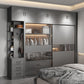 Modern Style Glass Wardrobe Gray Colour Soft Close Drawer Wardrobe Closet Clearhalo 'Armoires & Wardrobes' 'armoires_wardrobes' 'Bedroom Furniture' 'furn' 'furn_armoires_wardrobes' 'Furniture' 6107651