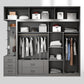 Modern Style Glass Wardrobe Gray Colour Soft Close Drawer Wardrobe Closet Clearhalo 'Armoires & Wardrobes' 'armoires_wardrobes' 'Bedroom Furniture' 'furn' 'furn_armoires_wardrobes' 'Furniture' 6107653