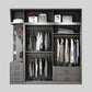 Modern Style Glass Wardrobe Gray Colour Soft Close Drawer Wardrobe Closet Clearhalo 'Armoires & Wardrobes' 'armoires_wardrobes' 'Bedroom Furniture' 'furn' 'furn_armoires_wardrobes' 'Furniture' 6107654