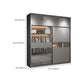 Modern Style Glass Wardrobe Gray Colour Soft Close Drawer Wardrobe Closet Clearhalo 'Armoires & Wardrobes' 'armoires_wardrobes' 'Bedroom Furniture' 'furn' 'furn_armoires_wardrobes' 'Furniture' 6107666