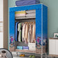 Contemporary Wardrobe Armoire with Shelves Steel Wardrobe Closet for Home 33"L x 18"W x 68"H Dark Blue Clearhalo 'Armoires & Wardrobes' 'armoires_wardrobes' 'Bedroom Furniture' 'furn' 'furn_armoires_wardrobes' 'Furniture' 6107703