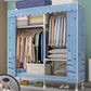 Contemporary Wardrobe Armoire with Shelves Steel Wardrobe Closet for Home 42"L x 18"W x 68"H Light Blue Clearhalo 'Armoires & Wardrobes' 'armoires_wardrobes' 'Bedroom Furniture' 'furn' 'furn_armoires_wardrobes' 'Furniture' 6107708