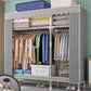 Contemporary Wardrobe Armoire with Shelves Steel Wardrobe Closet for Home 50"L x 18"W x 68"H Grey Clearhalo 'Armoires & Wardrobes' 'armoires_wardrobes' 'Bedroom Furniture' 'furn' 'furn_armoires_wardrobes' 'Furniture' 6107712