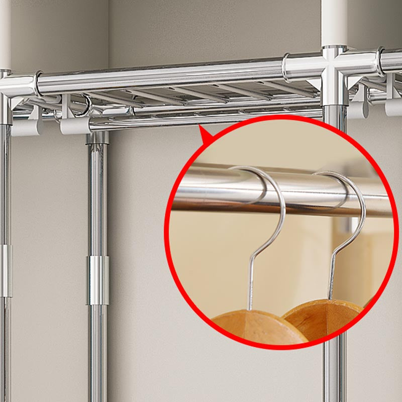 Contemporary Wardrobe Armoire with Shelves Steel Wardrobe Closet for Home Clearhalo 'Armoires & Wardrobes' 'armoires_wardrobes' 'Bedroom Furniture' 'furn' 'furn_armoires_wardrobes' 'Furniture' 6107713