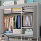 Contemporary Wardrobe Armoire with Shelves Steel Wardrobe Closet for Home 57.5"L x 18"W x 68"H Grey Clearhalo 'Armoires & Wardrobes' 'armoires_wardrobes' 'Bedroom Furniture' 'furn' 'furn_armoires_wardrobes' 'Furniture' 6107720