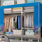 Contemporary Wardrobe Armoire with Shelves Steel Wardrobe Closet for Home 57.5"L x 18"W x 68"H Dark Blue Clearhalo 'Armoires & Wardrobes' 'armoires_wardrobes' 'Bedroom Furniture' 'furn' 'furn_armoires_wardrobes' 'Furniture' 6107726