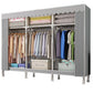 Contemporary Wardrobe Armoire with Shelves Steel Wardrobe Closet for Home 66"L x 18"W x 68"H Grey Clearhalo 'Armoires & Wardrobes' 'armoires_wardrobes' 'Bedroom Furniture' 'furn' 'furn_armoires_wardrobes' 'Furniture' 6107727