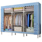 Contemporary Wardrobe Armoire with Shelves Steel Wardrobe Closet for Home 66"L x 18"W x 68"H Light Blue Clearhalo 'Armoires & Wardrobes' 'armoires_wardrobes' 'Bedroom Furniture' 'furn' 'furn_armoires_wardrobes' 'Furniture' 6107729