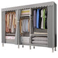 Contemporary Wardrobe Armoire with Shelves Steel Wardrobe Closet for Home 81.5"L x 18"W x 68"H Grey Clearhalo 'Armoires & Wardrobes' 'armoires_wardrobes' 'Bedroom Furniture' 'furn' 'furn_armoires_wardrobes' 'Furniture' 6107731