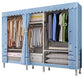 Contemporary Wardrobe Armoire with Shelves Steel Wardrobe Closet for Home 81.5"L x 18"W x 68"H Light Blue Clearhalo 'Armoires & Wardrobes' 'armoires_wardrobes' 'Bedroom Furniture' 'furn' 'furn_armoires_wardrobes' 'Furniture' 6107733