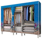 Contemporary Wardrobe Armoire with Shelves Steel Wardrobe Closet for Home 81.5"L x 18"W x 68"H Dark Blue Clearhalo 'Armoires & Wardrobes' 'armoires_wardrobes' 'Bedroom Furniture' 'furn' 'furn_armoires_wardrobes' 'Furniture' 6107734