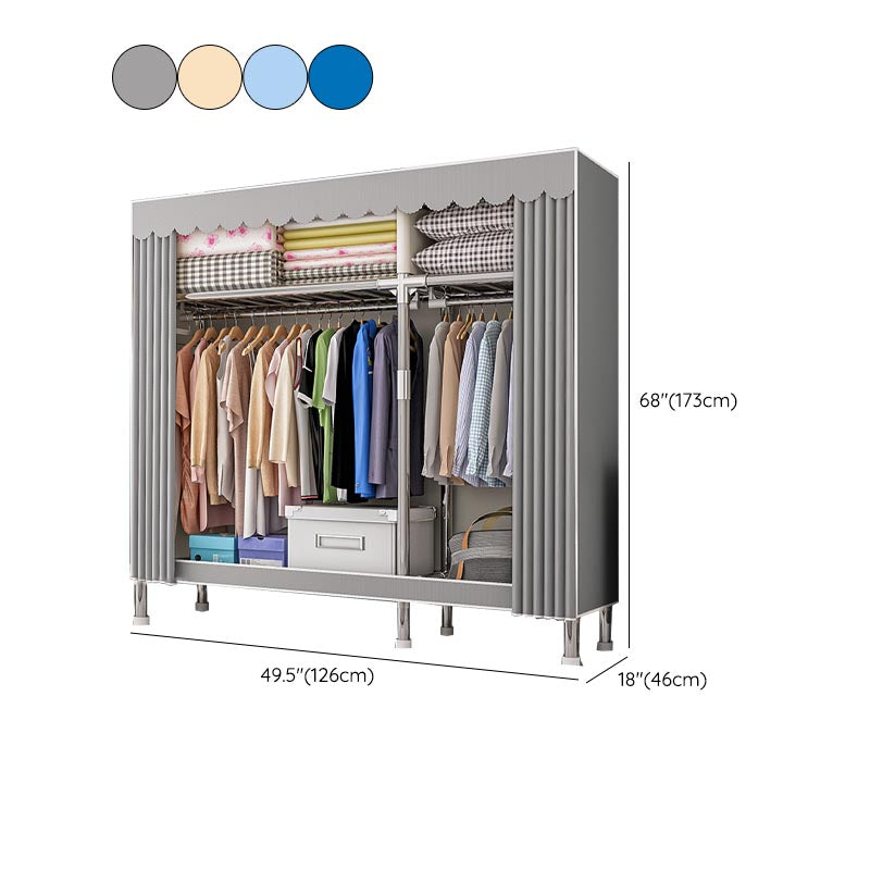 Contemporary Wardrobe Armoire with Shelves Steel Wardrobe Closet for Home Clearhalo 'Armoires & Wardrobes' 'armoires_wardrobes' 'Bedroom Furniture' 'furn' 'furn_armoires_wardrobes' 'Furniture' 6107737