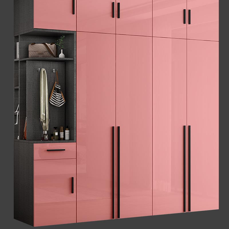 White Colour Wardrobe Contemporary Style Wooden Wardrobe Closet with Hinged Door