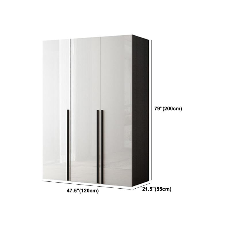 White Colour Wardrobe Contemporary Style Wooden Wardrobe Closet with Hinged Door