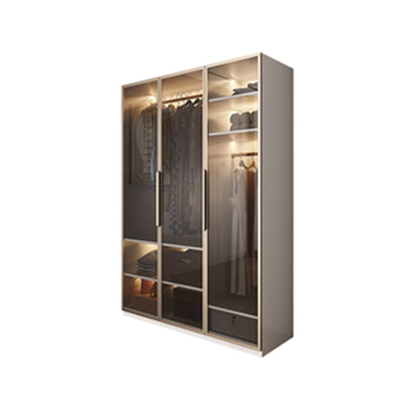 White Colour Wardrobe Armoire Contemporary Style Wooden Wardrobe Closet for Bedroom 47"L x 20"W x 79"H Armoires & Wardrobes Clearhalo 'Armoires & Wardrobes' 'armoires_wardrobes' 'Bedroom Furniture' 'furn' 'furn_armoires_wardrobes' 'Furniture' 6107776