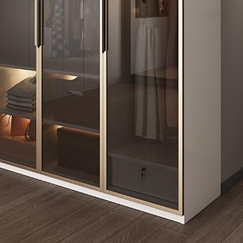 White Colour Wardrobe Armoire Contemporary Style Wooden Wardrobe Closet for Bedroom Clearhalo 'Armoires & Wardrobes' 'armoires_wardrobes' 'Bedroom Furniture' 'furn' 'furn_armoires_wardrobes' 'Furniture' 6107782