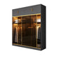 Contemporary Style 5 Tier Wardrobe Glass Cloth Rod Included Wardrobe Closet
