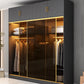 Contemporary Style 5 Tier Wardrobe Glass Cloth Rod Included Wardrobe Closet