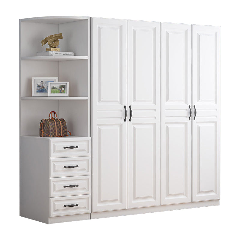 Armadio di colore bianco francese Country Armadio in legno per la camera da letto