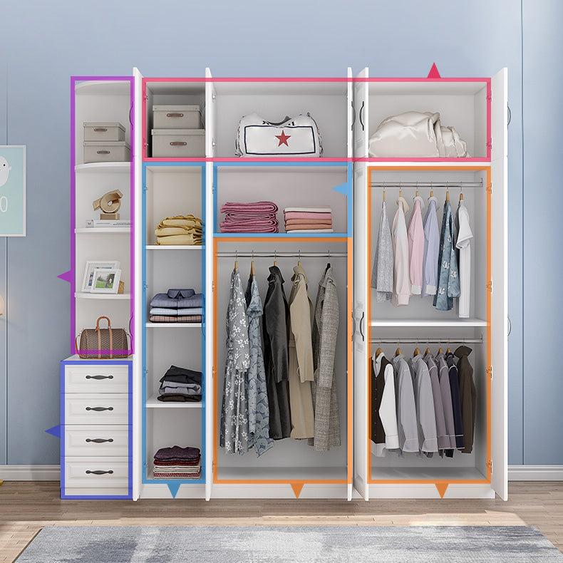 Armadio di colore bianco francese Country Armadio in legno per la camera da letto