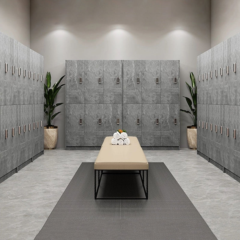 Armoire en bois d'ingénierie gris pour salle de bain armoire à porte à charnière moderne