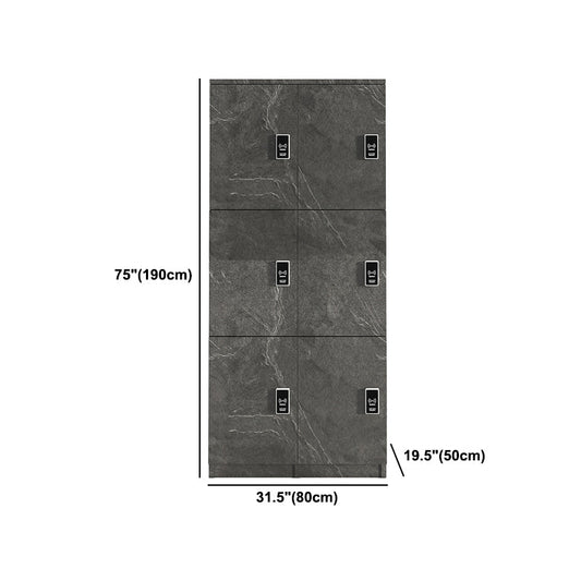 Gray Engineered Wood Armoire for Bathroom Modern Hinged Door Cabinet