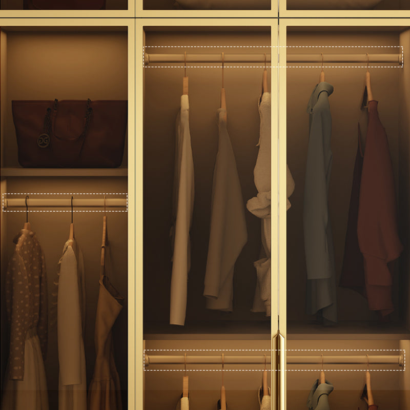 Modern Style Glass Wardrobe Bedroom Wardrobe Closet with Drawer Clearhalo 'Armoires & Wardrobes' 'armoires_wardrobes' 'Bedroom Furniture' 'furn' 'furn_armoires_wardrobes' 'Furniture' 6107928