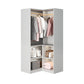 Modern Style Glass Wardrobe Bedroom Wardrobe Closet with Drawer 31.5"L x 31.5"W x 79"H Armoires & Wardrobes Clearhalo 'Armoires & Wardrobes' 'armoires_wardrobes' 'Bedroom Furniture' 'furn' 'furn_armoires_wardrobes' 'Furniture' 6107929