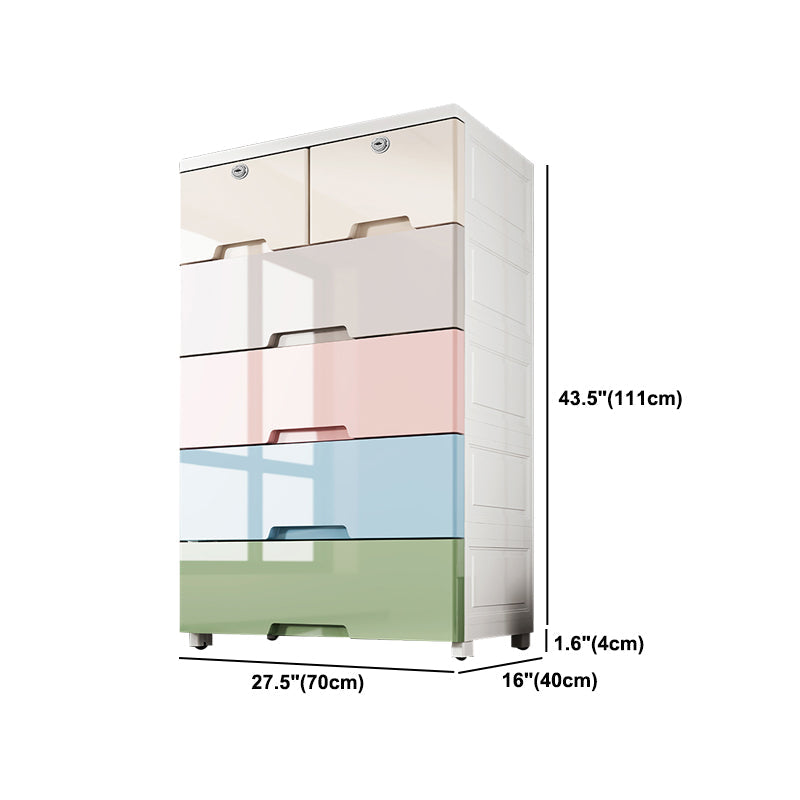 Moderne plastic opbergkast met lade niet-hangende garderobe armoire