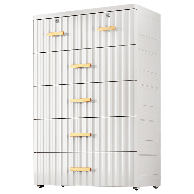 6-drawer Modern Plastic Storage Cabinet Non-Hanging Wardrobe Armoire
