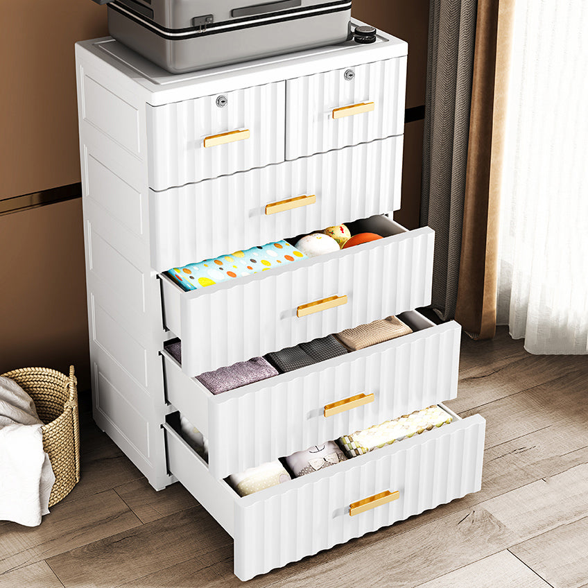 6-drawer Modern Plastic Storage Cabinet Non-Hanging Wardrobe Armoire
