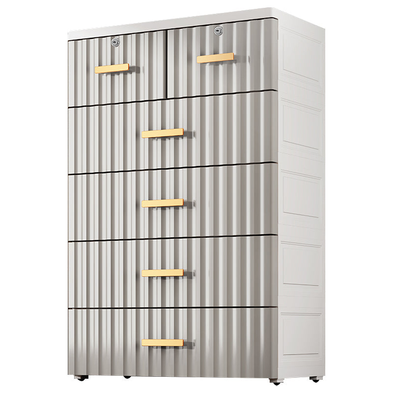 6-drawer Modern Plastic Storage Cabinet Non-Hanging Wardrobe Armoire