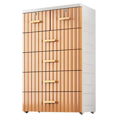 6-drawer Modern Plastic Storage Cabinet Non-Hanging Wardrobe Armoire