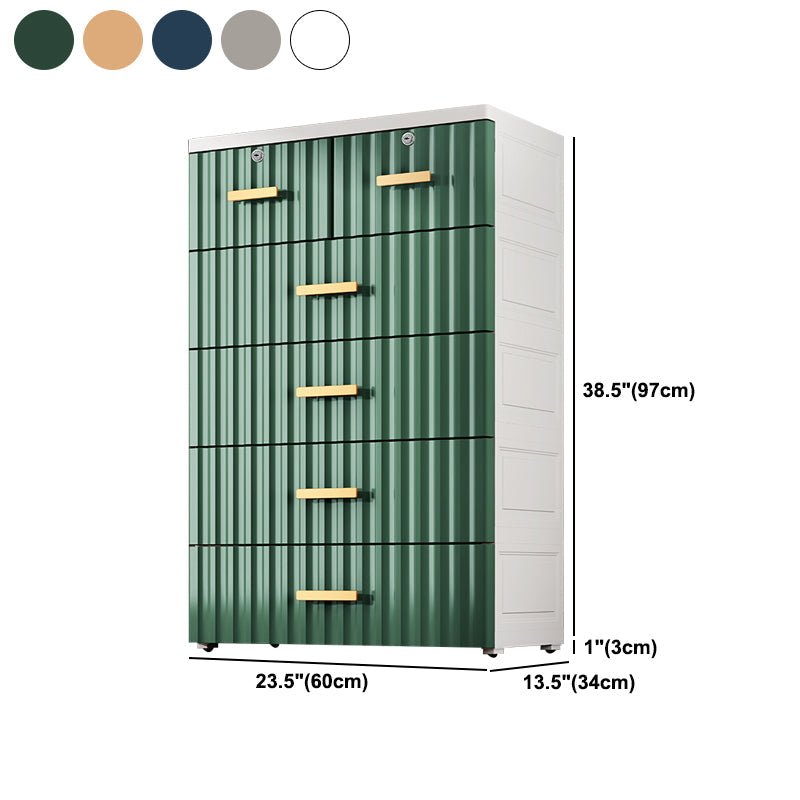 6-drawer Modern Plastic Storage Cabinet Non-Hanging Wardrobe Armoire